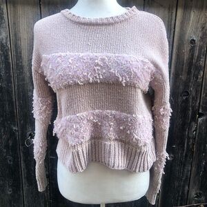 Others Follow Pink Chenille Mesa Sweater - Size XS
